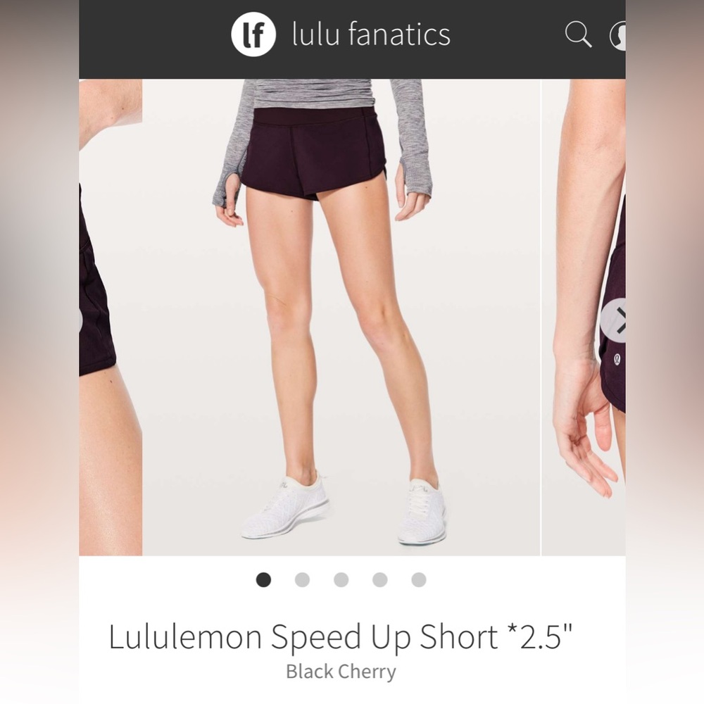 EUC Lululemon Speed Up shorts, Low Rise, 2.5” inseam, Black Cherry, Size 8
